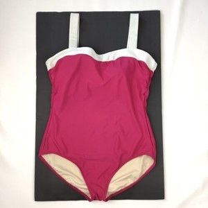 Miraclesuit Slimming one piece swimsuit Women's 14 Bathing Suit Pink White